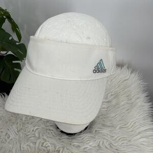 adidas Originals Golf Visor White Blue Embroidered Logo Adjustable